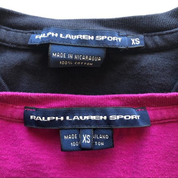 2 Ralph Lauren Sport V-Neck T-Shirt Purple Navy XS - Picture 11 of 12